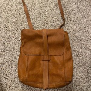 Duluth trading backpack or over shoulder large real leather purse